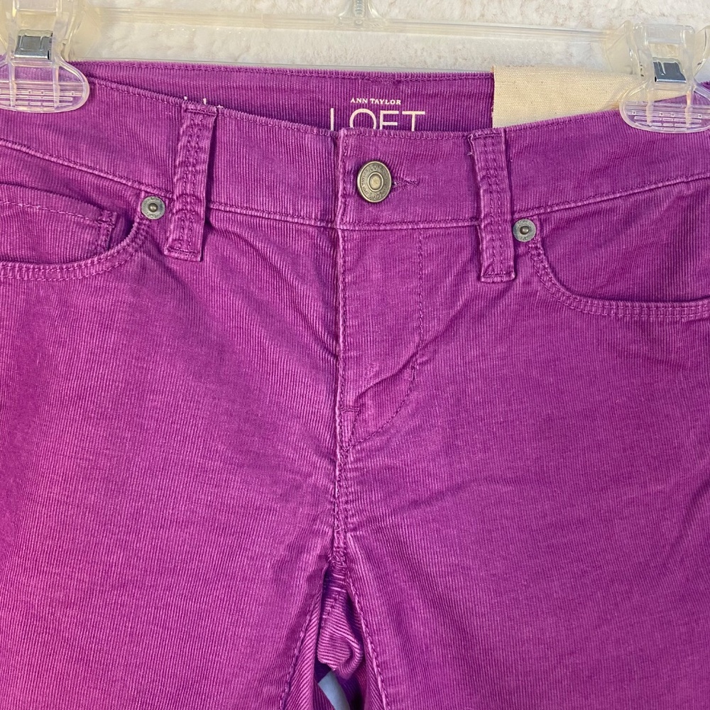 LOFT modern straight corduroy pants, magenta pink, size 24 petite - Picture 4 of 16